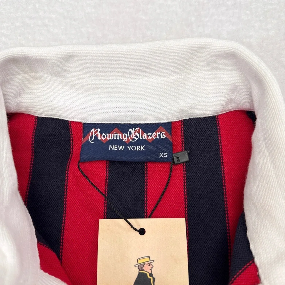 Rowing Blazers Rugby Shirt Mens Size XS Red Blue Striped Academia Varsity NEW - Picture 5 of 11